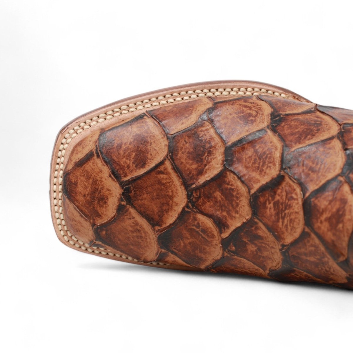 Tanner Mark Women's Pistol Print Monster Fish Square Toe Boots Cognac - Tanner Mark Boots