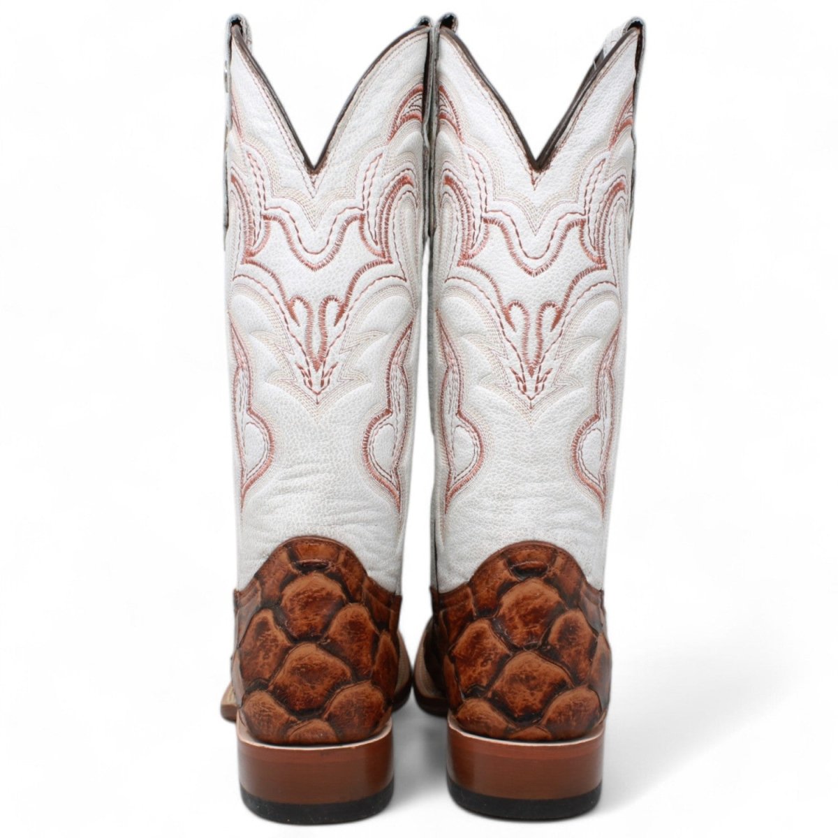 Tanner Mark Women's Pistol Print Monster Fish Square Toe Boots Cognac - Tanner Mark Boots