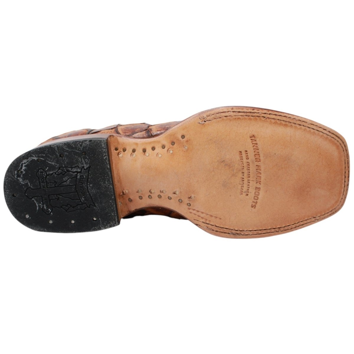 Tanner Mark Women's Pistol Print Monster Fish Square Toe Boots Cognac - Tanner Mark Boots