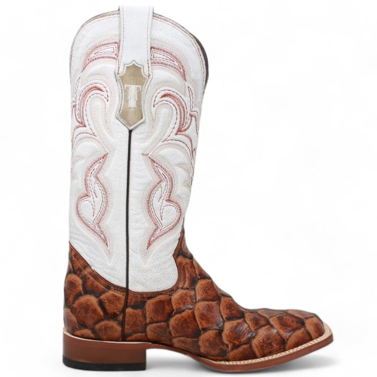 Tanner Mark Women's Pistol Print Monster Fish Square Toe Boots Cognac - Tanner Mark Boots