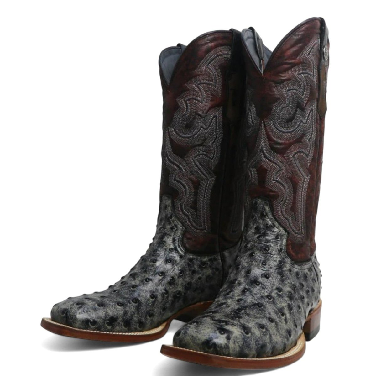 Tanner Mark Women's 'Rita Ballou' Ostrich Print Square Toe Boots Black - Tanner Mark Boots