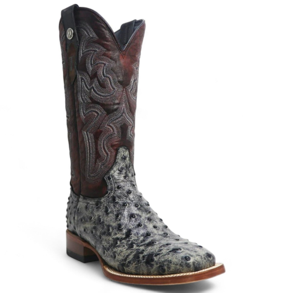 Tanner Mark Women's 'Rita Ballou' Ostrich Print Square Toe Boots Black - Tanner Mark Boots