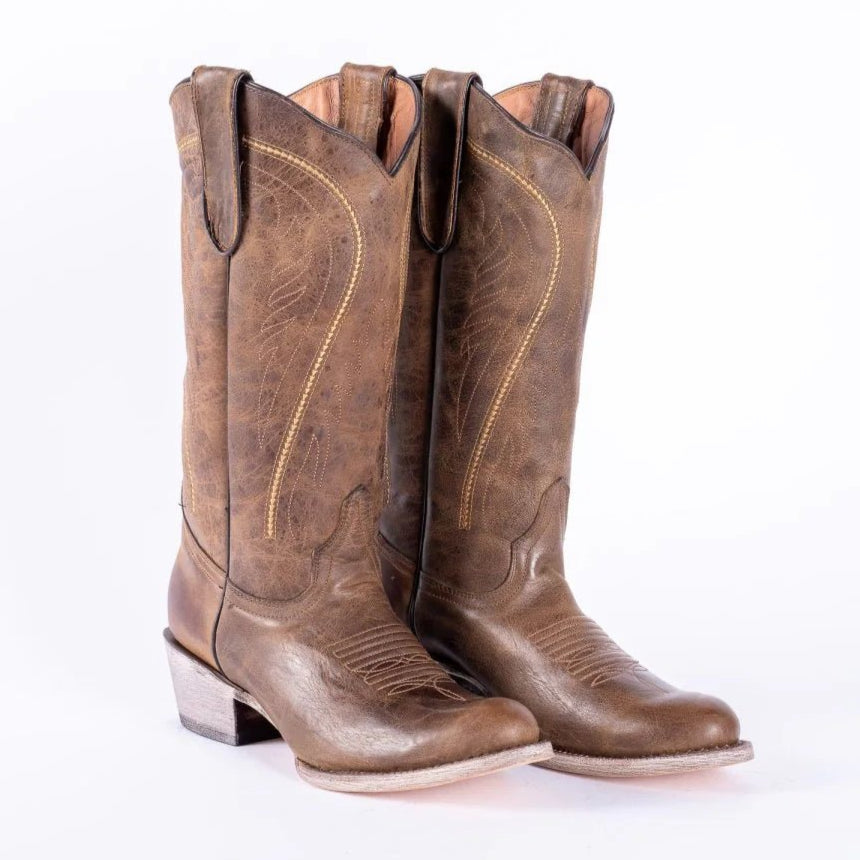 Tanner Mark Women's Savage Leather Round Toe Boots Brown - Tanner Mark Boots