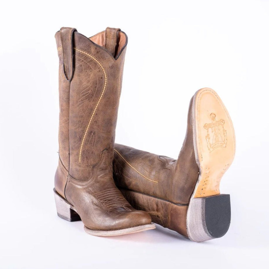 Tanner Mark Women's Savage Leather Round Toe Boots Brown - Tanner Mark Boots