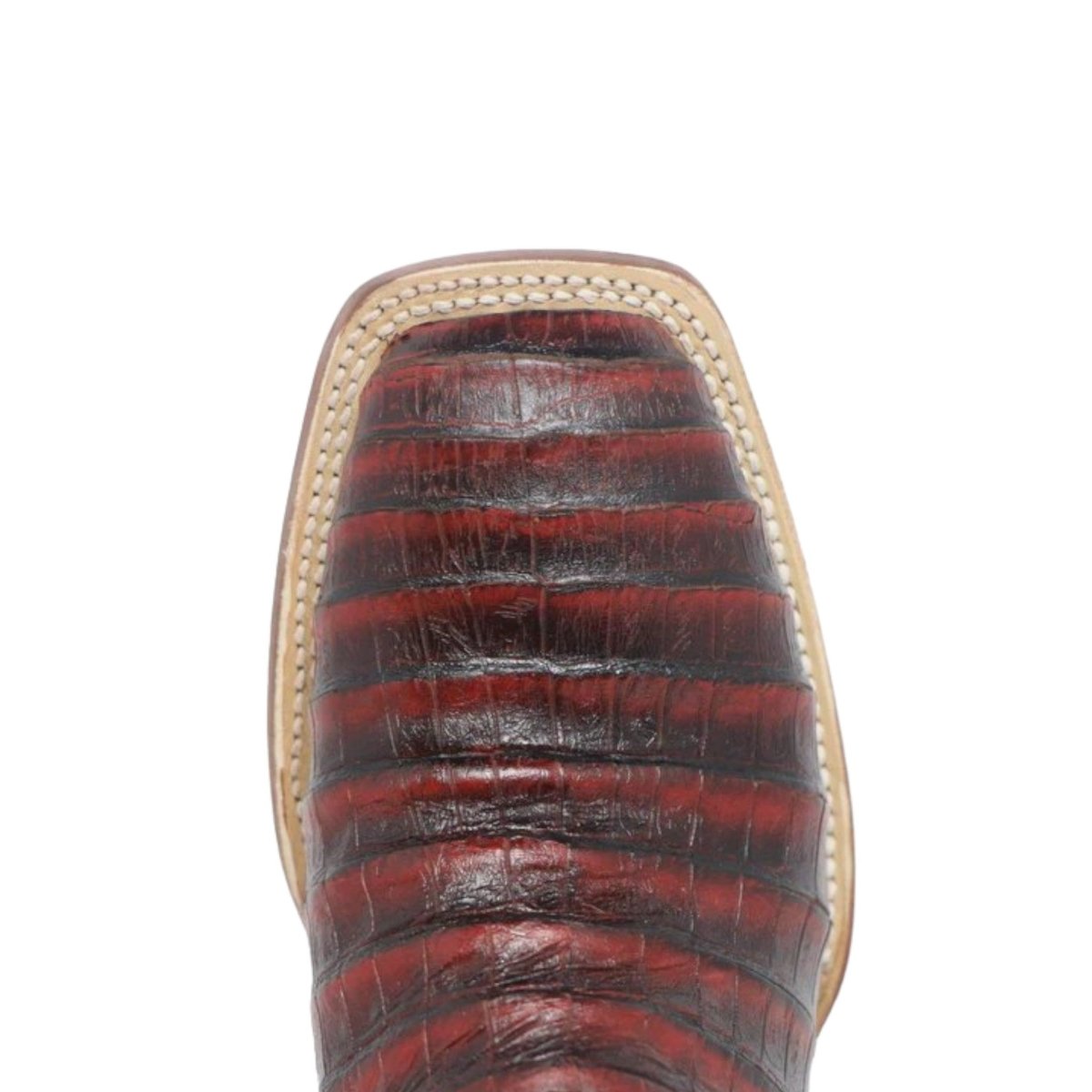 Tanner Mark Women's 'Scarlet' Print Caiman Belly Square Toe Boots Burgundy - Tanner Mark Boots