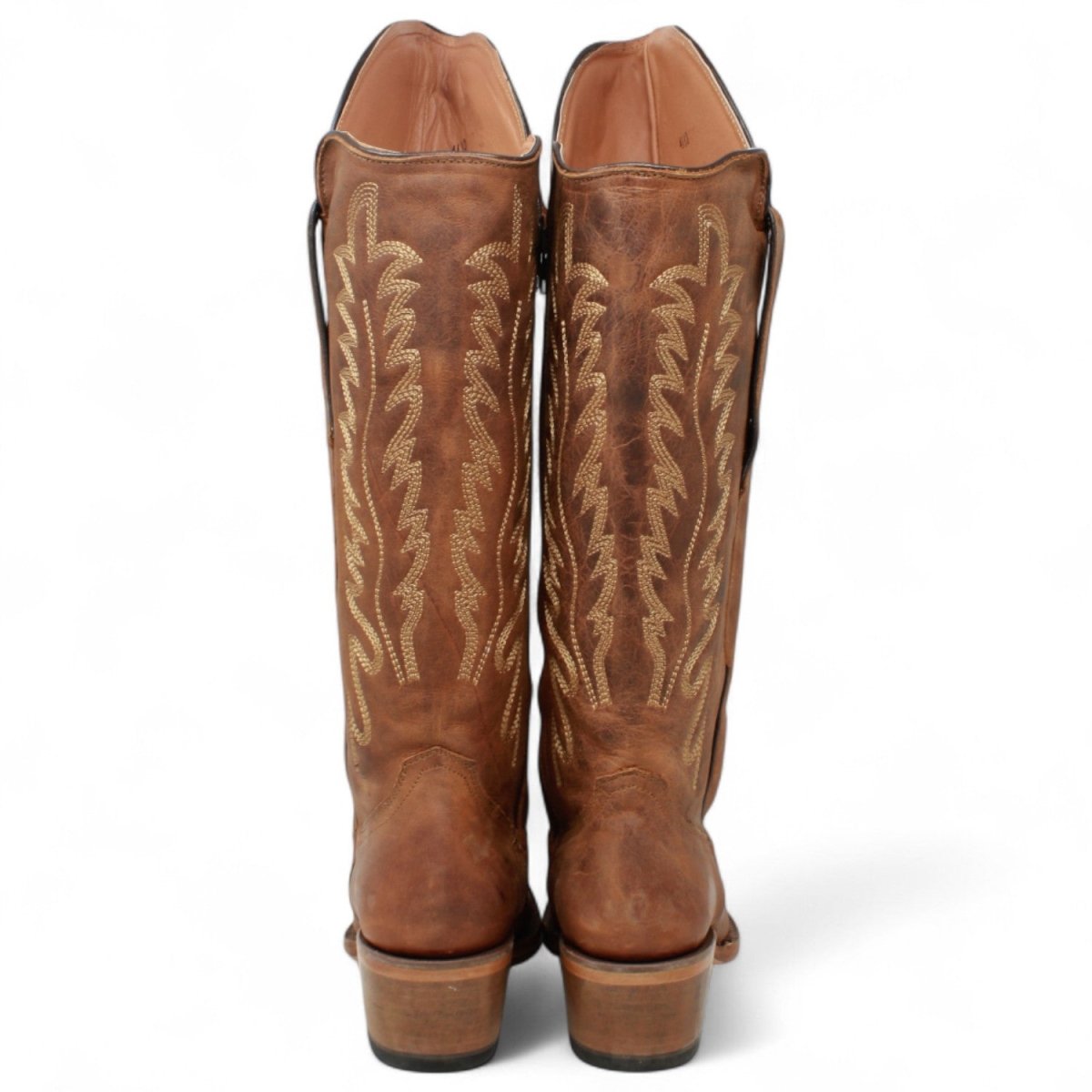 Tanner Mark Women's Square Toe Riding Leather Boots Brown - TML205420 - Tanner Mark Boots