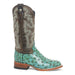 Tanner Mark Women's 'Sweetwater' Ostrich Print Square Toe Boots Turquoise TML207060 - Tanner Mark Boots