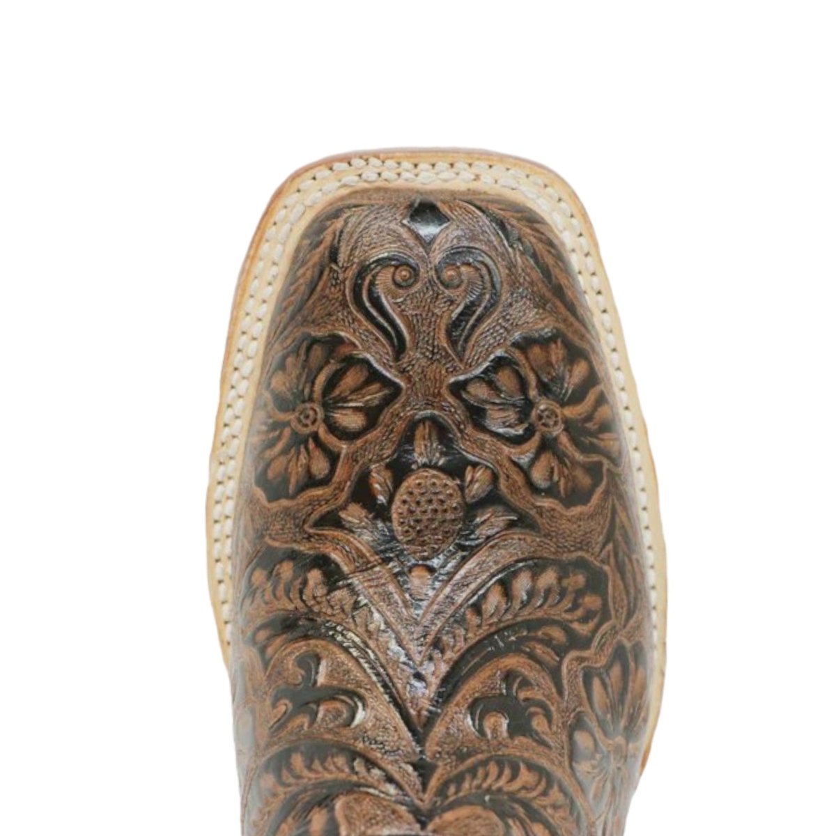 Tanner Mark Women's 'Trinity' Hand Tooled Square Toe Leather Boots Brown - Tanner Mark Boots