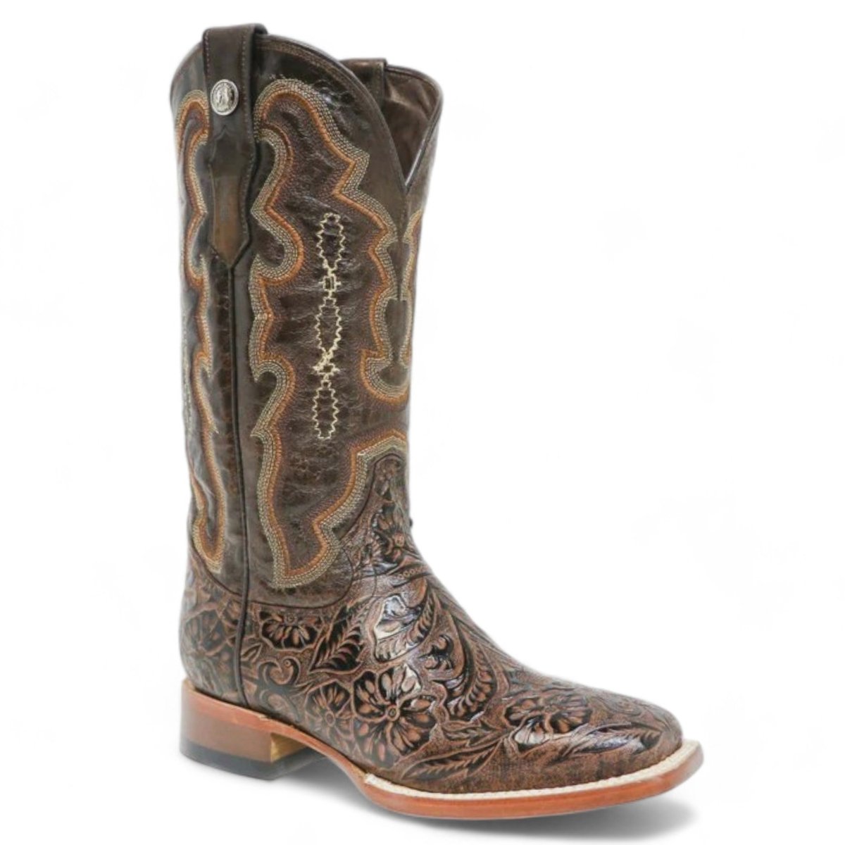 Tanner Mark Women's 'Trinity' Hand Tooled Square Toe Leather Boots Brown - Tanner Mark Boots