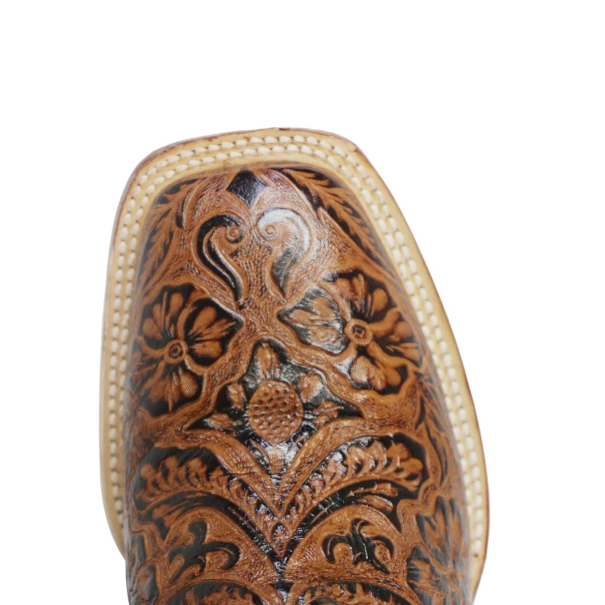 Tanner Mark Women's 'Wildfire' Hand Tooled Square Toe Leather Boots Cognac - Tanner Mark Boots