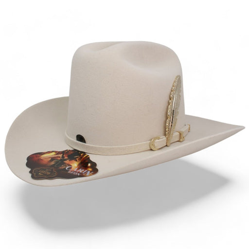 Texana Carin Leon Oficial Color Hueso con Pluma de Plata - Laredo Hats