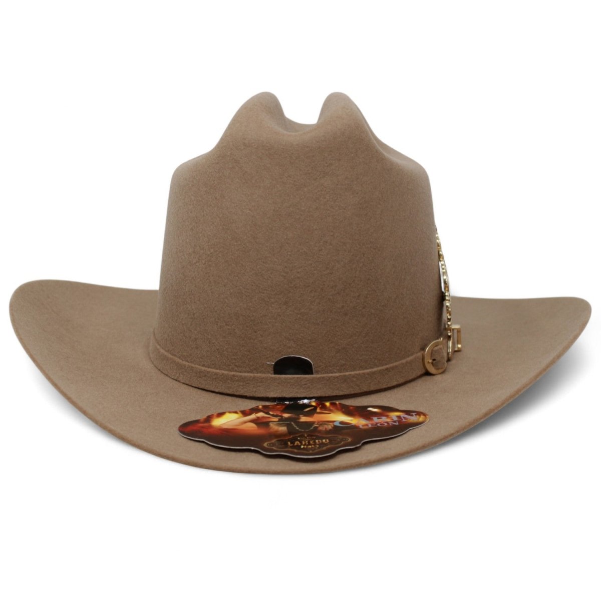 Texana Carin Leon Oficial Color Sahara con Pluma Color Oro - Laredo Hats