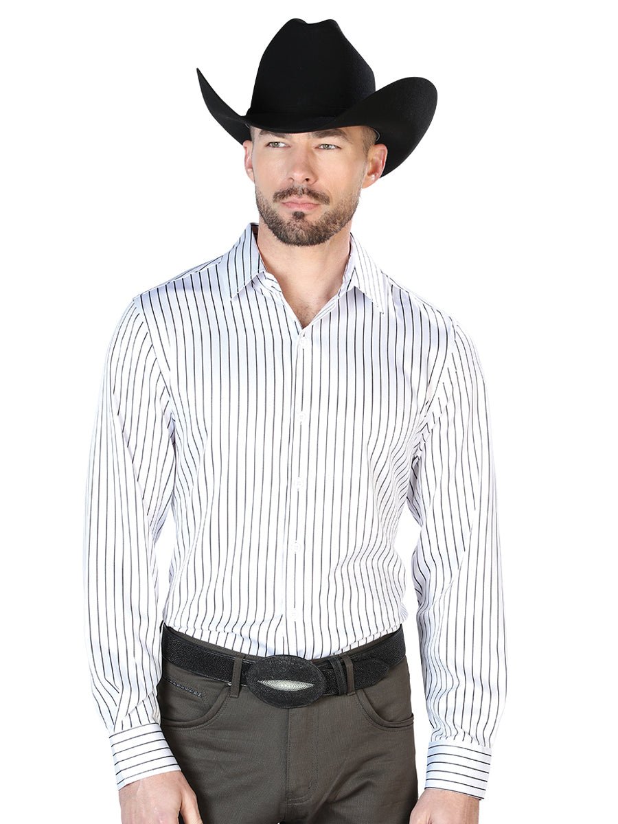 White And Black Casual Long Sleeve Shirt 43926 - Diana Zapateria Inc