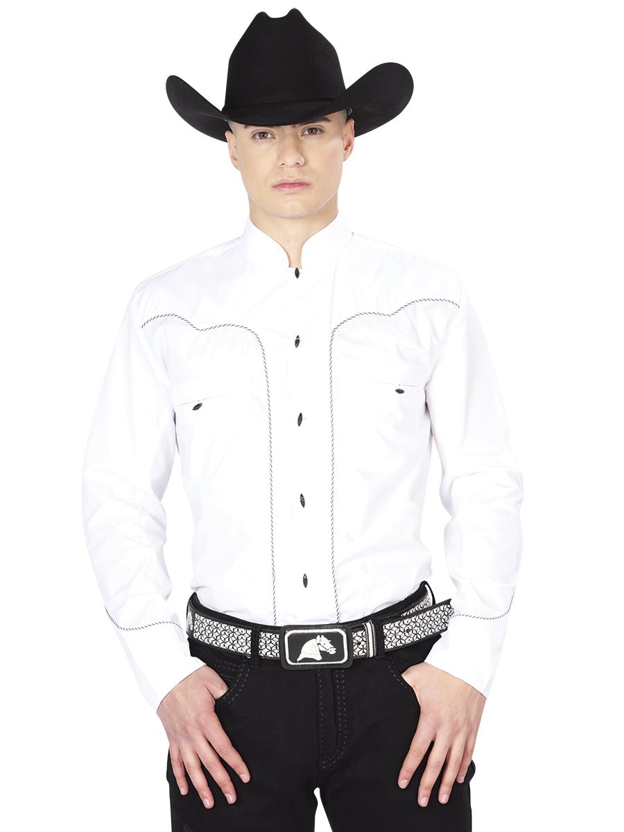 White Charro Long Sleeve Shirt 125389 - Diana Zapateria Inc