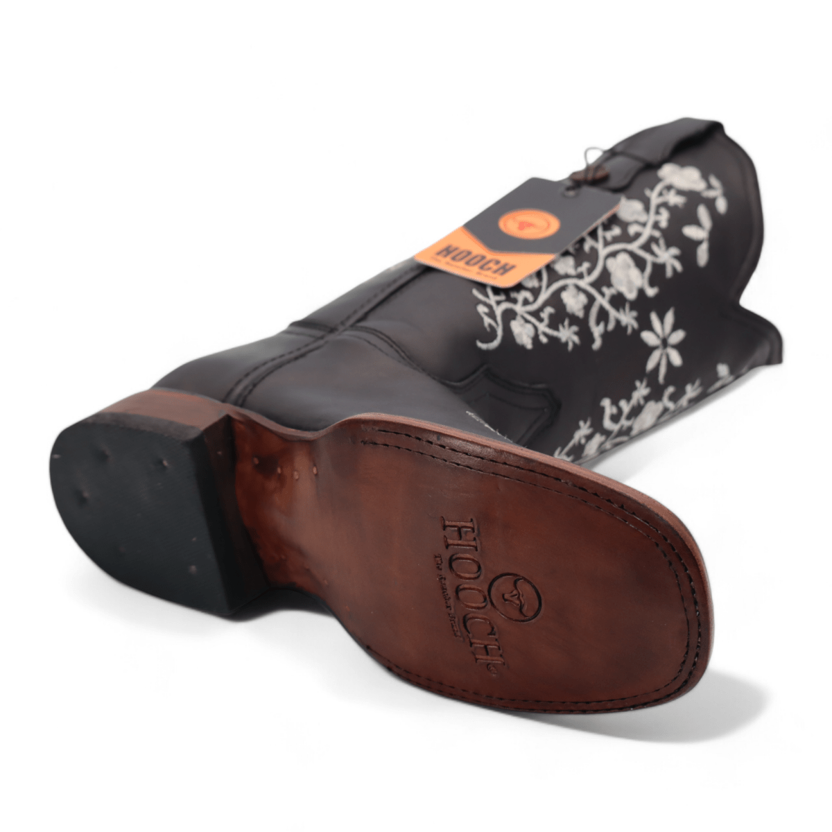 Women's Genuine Leather Square Toe Boots - Black - Hooch Boots