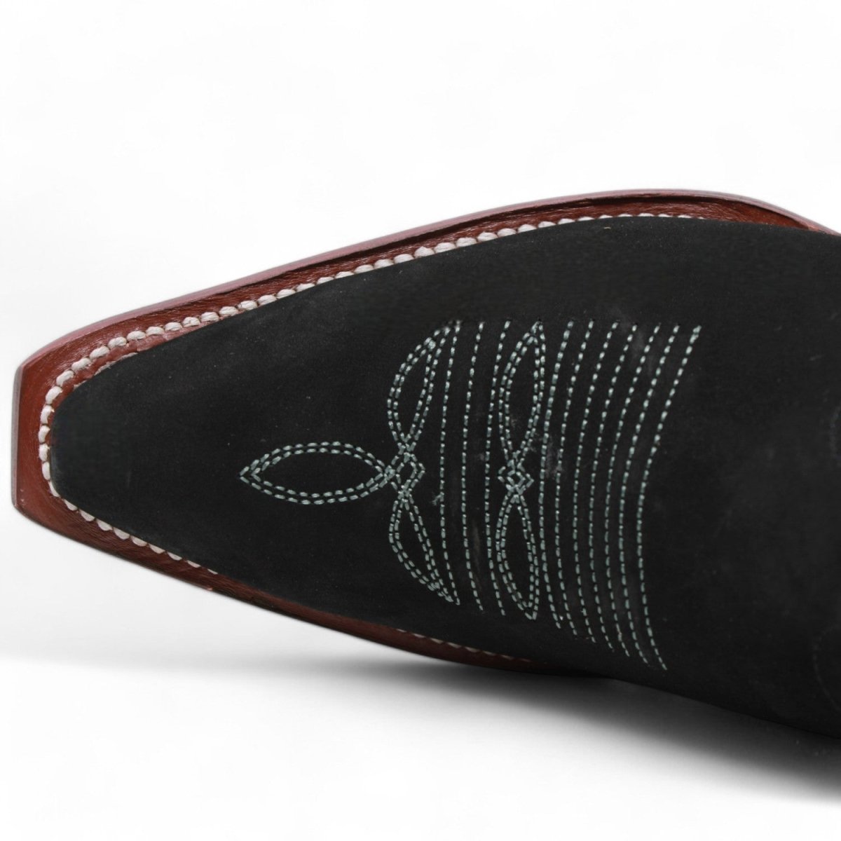 Women's Original Black Nobuck High Snip Toe Boots - Wild West Boots - Toe View