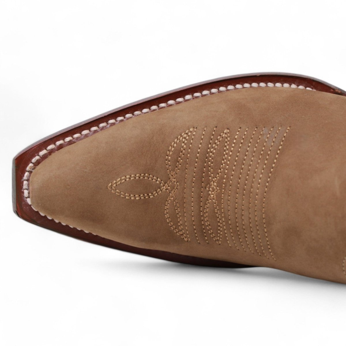 Women's Original Brown Nobuck High Snip Toe Boots - Wild West Boots - Toe View