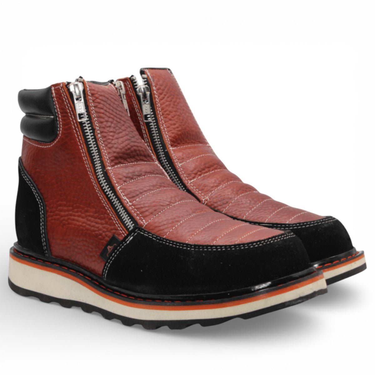 Zapato de Trabajo para Hombre de Piel Crazy Color Shedron con Doble Cierre Punta Redonda – Hooch Boots H40650 - Hooch