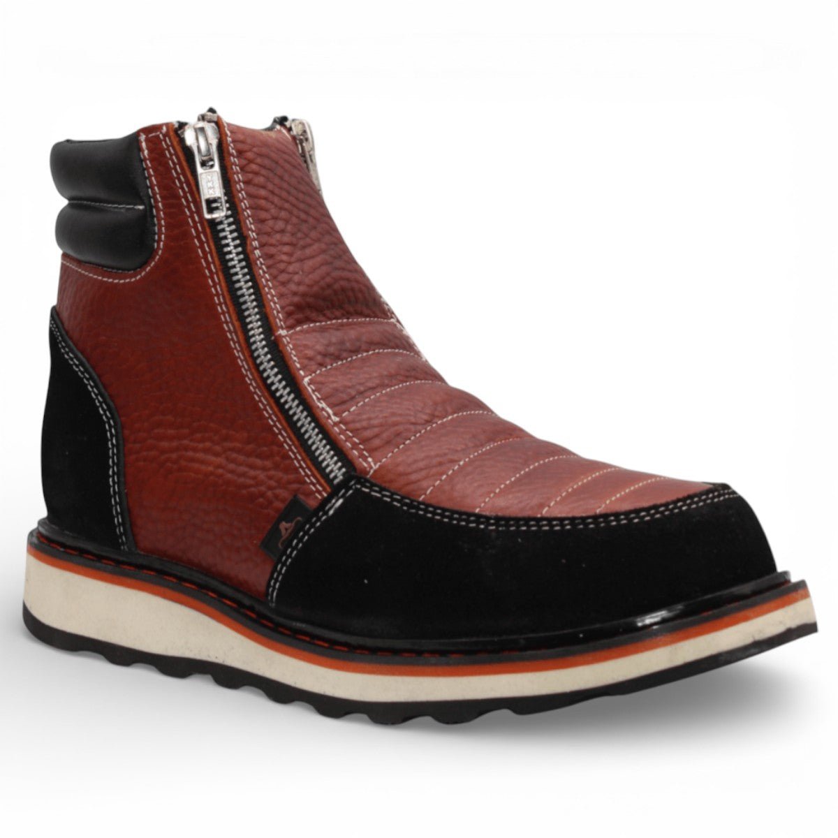 Zapato de Trabajo para Hombre de Piel Crazy Color Shedron con Doble Cierre Punta Redonda – Hooch Boots H40650 - Hooch