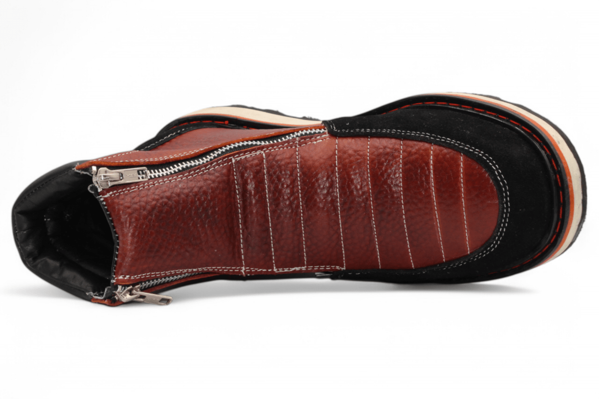 Zapato de Trabajo para Hombre de Piel Crazy Color Shedron con Doble Cierre Punta Redonda – Hooch Boots H40650 - Hooch Boots