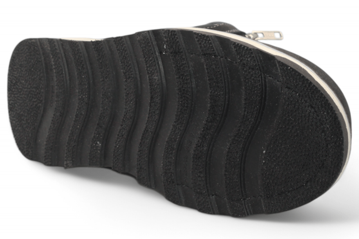 Zapato de Trabajo para Hombre de Piel Crazy con Doble Cierre Color Negro Punta Redonda – Hooch Boots H40605 - Hooch Boots