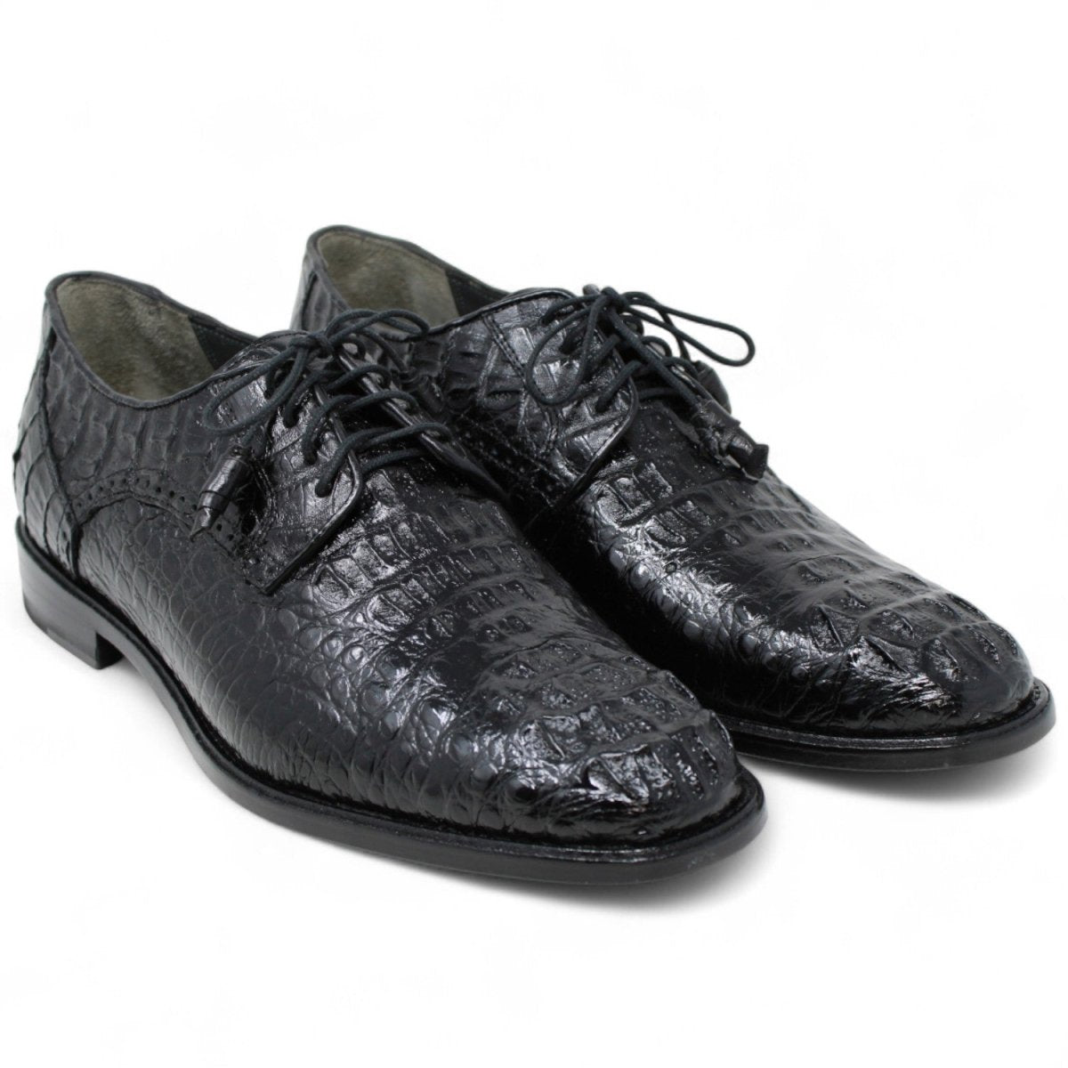 Zapato de Vestir de Lomo de Caiman Original Color Negro - Los Altos Boots - Los Altos Boots