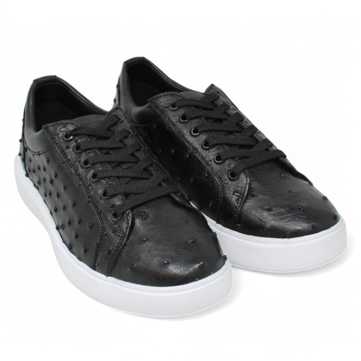 Zapatos Casuales de Avestruz Original Color Negro - Los Altos Boots - Los Altos Boots