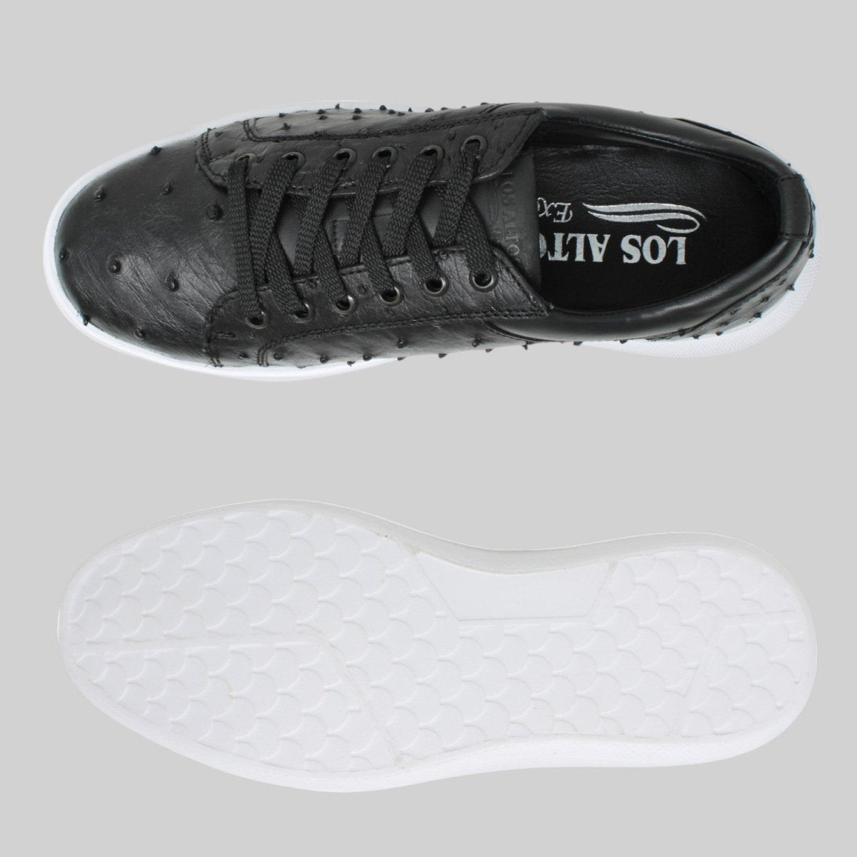 Zapatos Casuales de Avestruz Original Color Negro - Los Altos Boots - Los Altos Boots