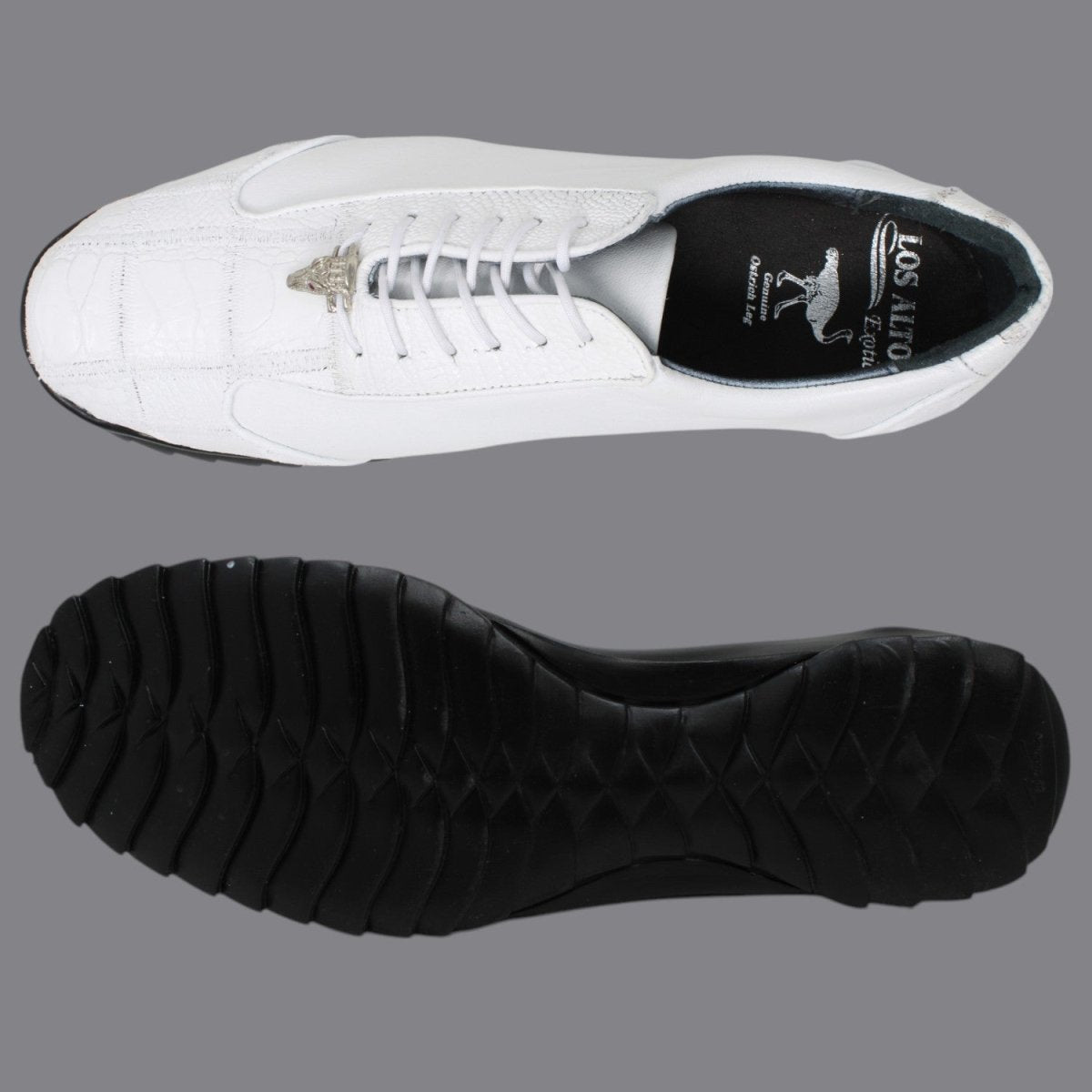 Zapatos Casuales de Pata de Avestruz Original Color Blanco - Los Altos Boots - Los Altos Boots
