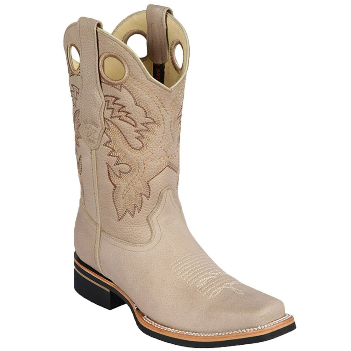 Western Genuine Leather Square Wide Toe Rodeo Boots Pomex Color – Los Altos Boots – Side View
