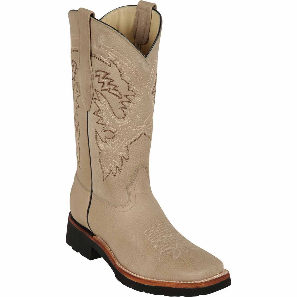 Botas de Cuero Original Punta Rodeo Cuadrada Color Miel - Wild West Boots