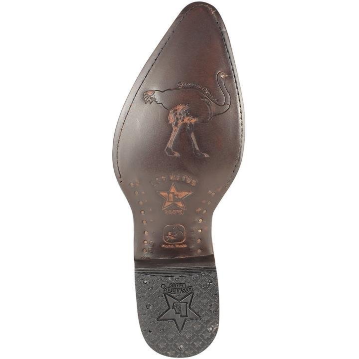 Western Genuine Ostrich Boots J Toe Buttercup Color - Los Altos Boots Side View