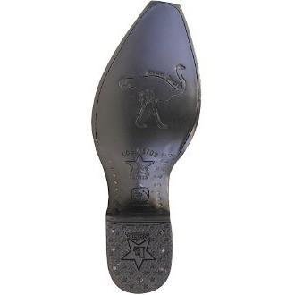 Western Genuine Smooth Ostrich European Square Toe Boots Black Cherry Color - Los Altos Boots Sole View