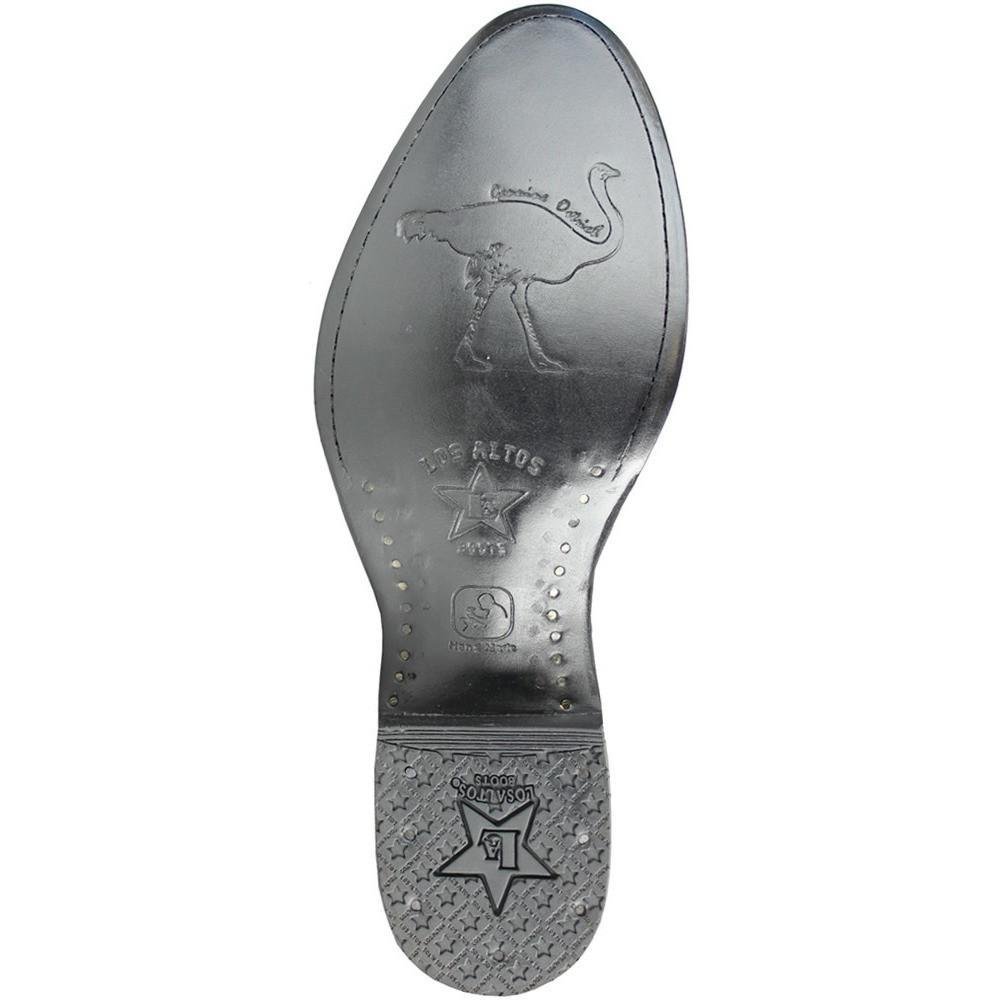 Genuine Ostrich Boots Round Toe Black Color - Los Altos Boots Sole view