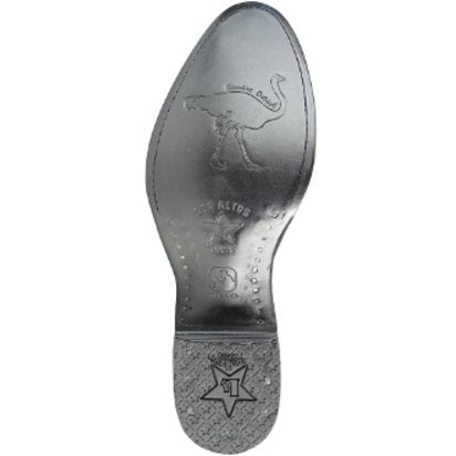 Western Genuine Ostrich Boots Round Toe Gray Color - Los Altos Boots Sole view