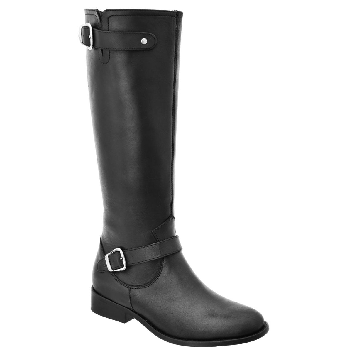 Bota Campera de Piel Negro WD-506 - White Diamons Boots