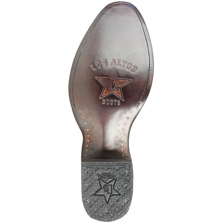 Western Genuine Bull Shoulder Boots Round Toe Black Color - Los Altos Boots Sole view