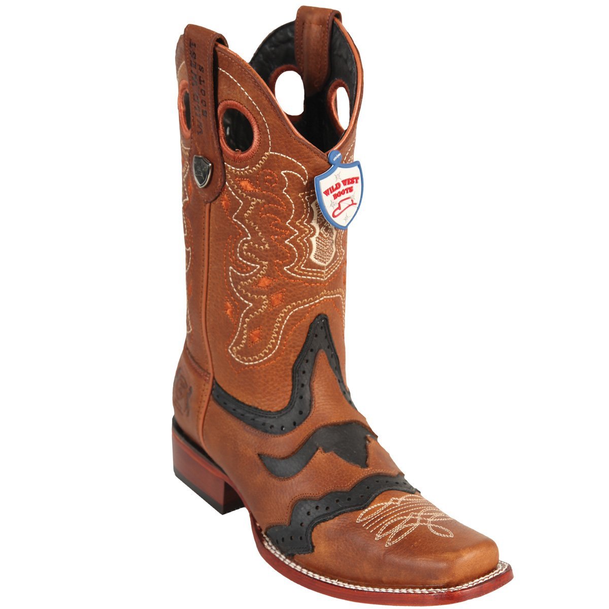 Genuine Leather Rodeo Square Toe Boots Honey Color - Wild West Boots