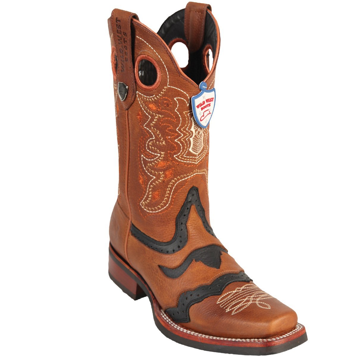 Genuine Leather Rodeo Square Toe Boots Honey Color - Wild West Boots