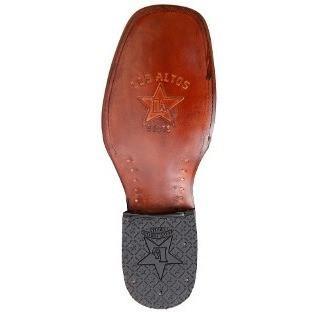 Western Genuine Leather Square Wide Toe Rodeo Boots Honey Color – Los Altos Boots – Sole View