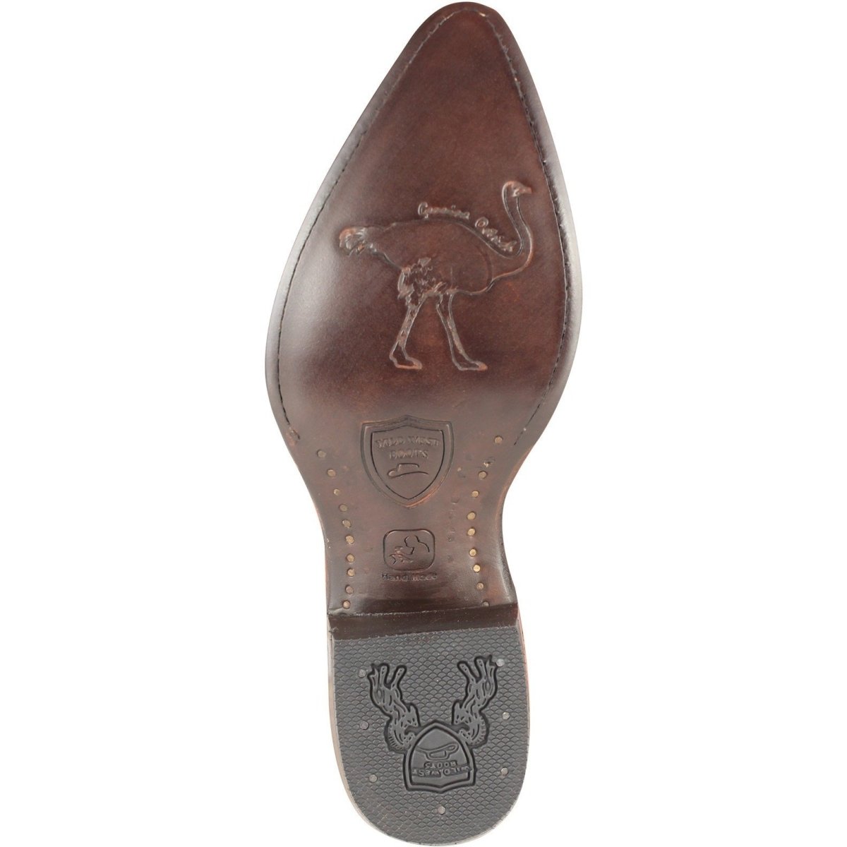 Western Original Ostrich Boots J-Toe Brown Color - Wild West Boots