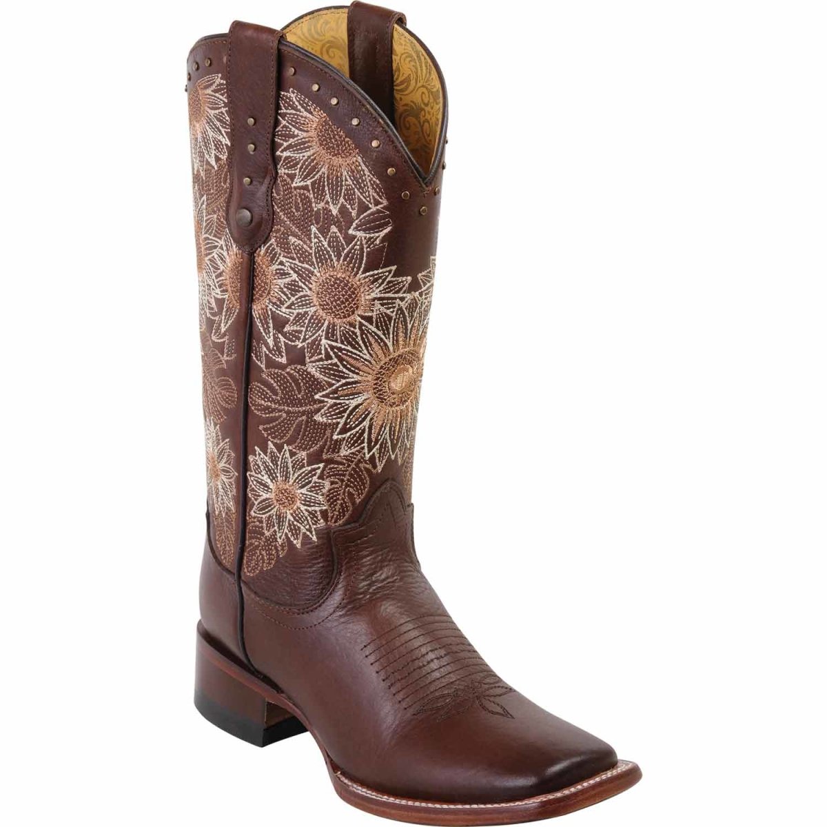 Botas Altas de Cuero con Flores para Mujer en Horma Rodeo Q322GB5294 - Quincy Boots