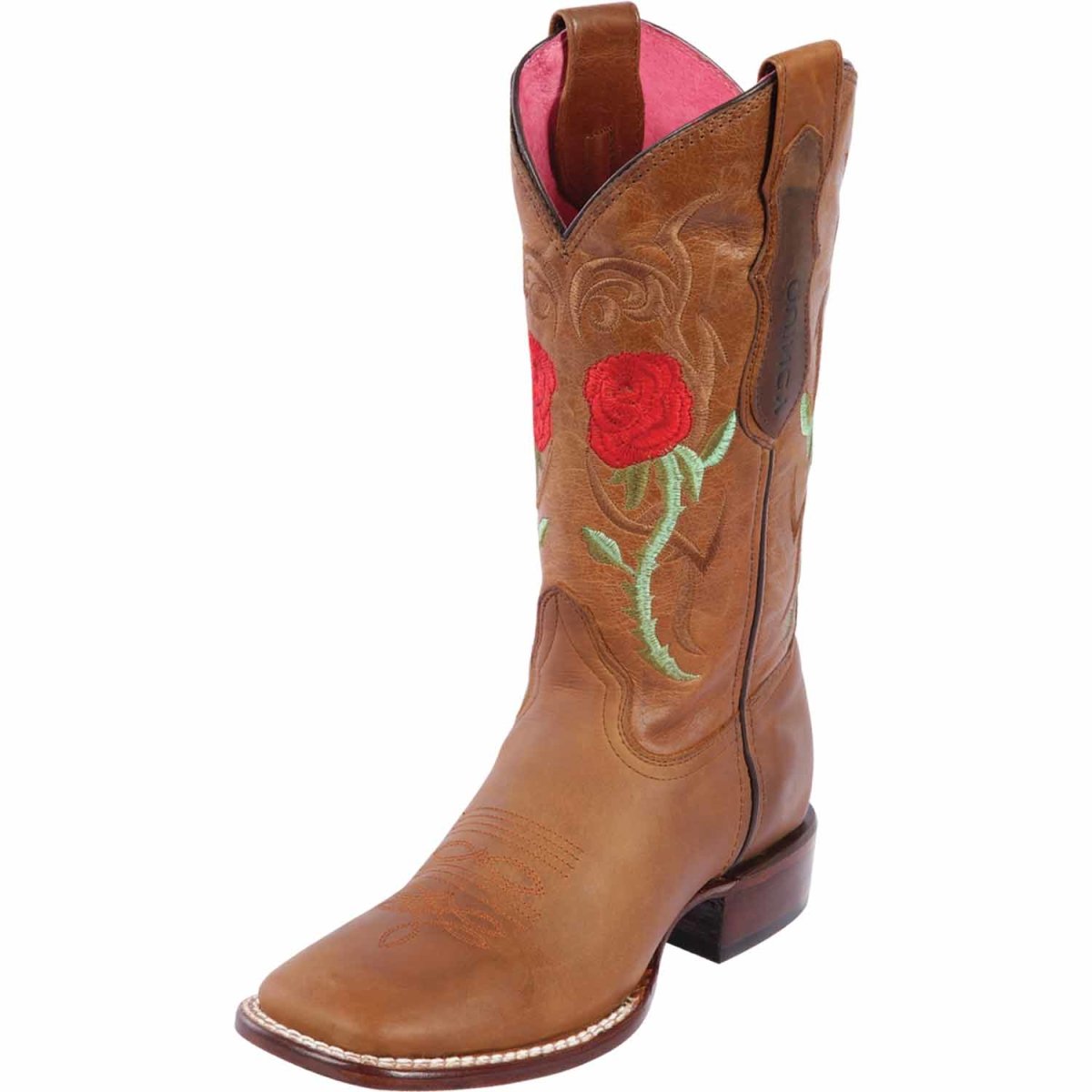 Botas Altas de Cuero con Flores para Mujer en Horma Rodeo Q322R6251 - Quincy Boots