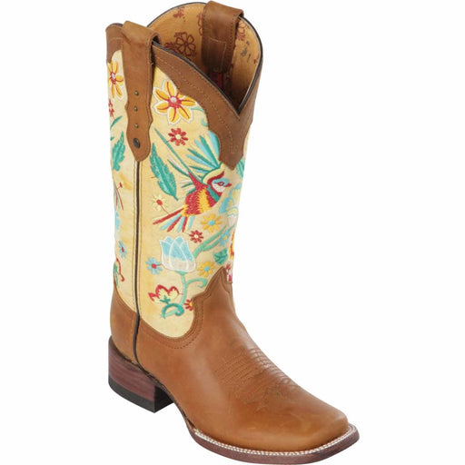 Botas Altas de Cuero con Flores para Mujer en Horma Rodeo Q322SF6251 - Quincy Boots