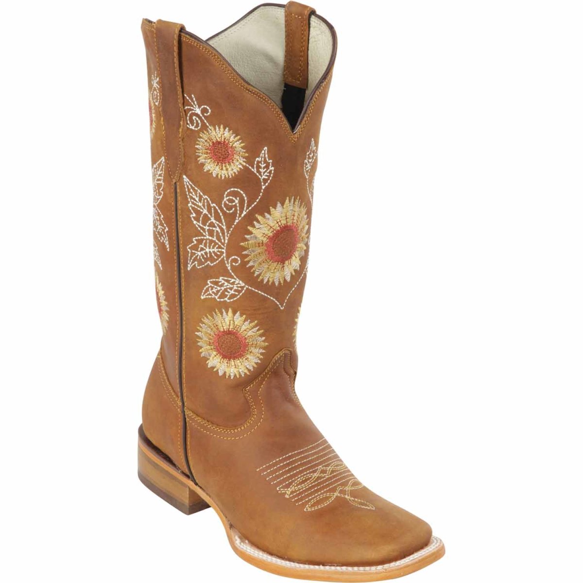 Botas Altas de Cuero con Girasoles para Mujer en Horma Rodeo Q322G6231 - Quincy Boots