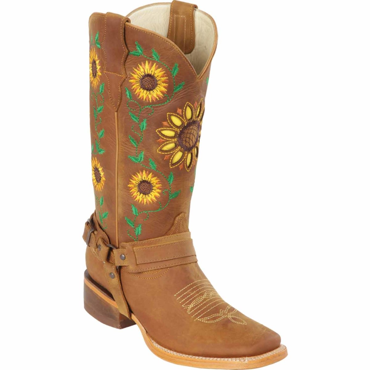 Botas Altas de Cuero con Girasoles para Mujer en Horma Rodeo Q322GL6251 - Quincy Boots
