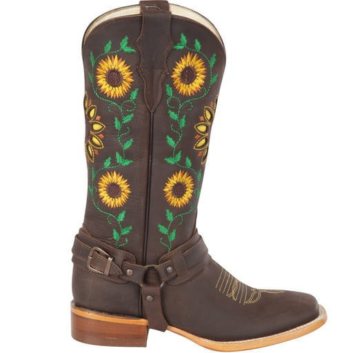 Botas Altas de Cuero con Girasoles para Mujer en Horma Rodeo Q322GL6294 - Quincy Boots
