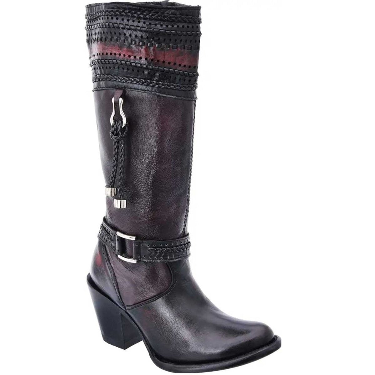 Botas Altas de Piel de Cabra Horma Tiffany con Zipper para Mujer WD-527 - White Diamonds Boots