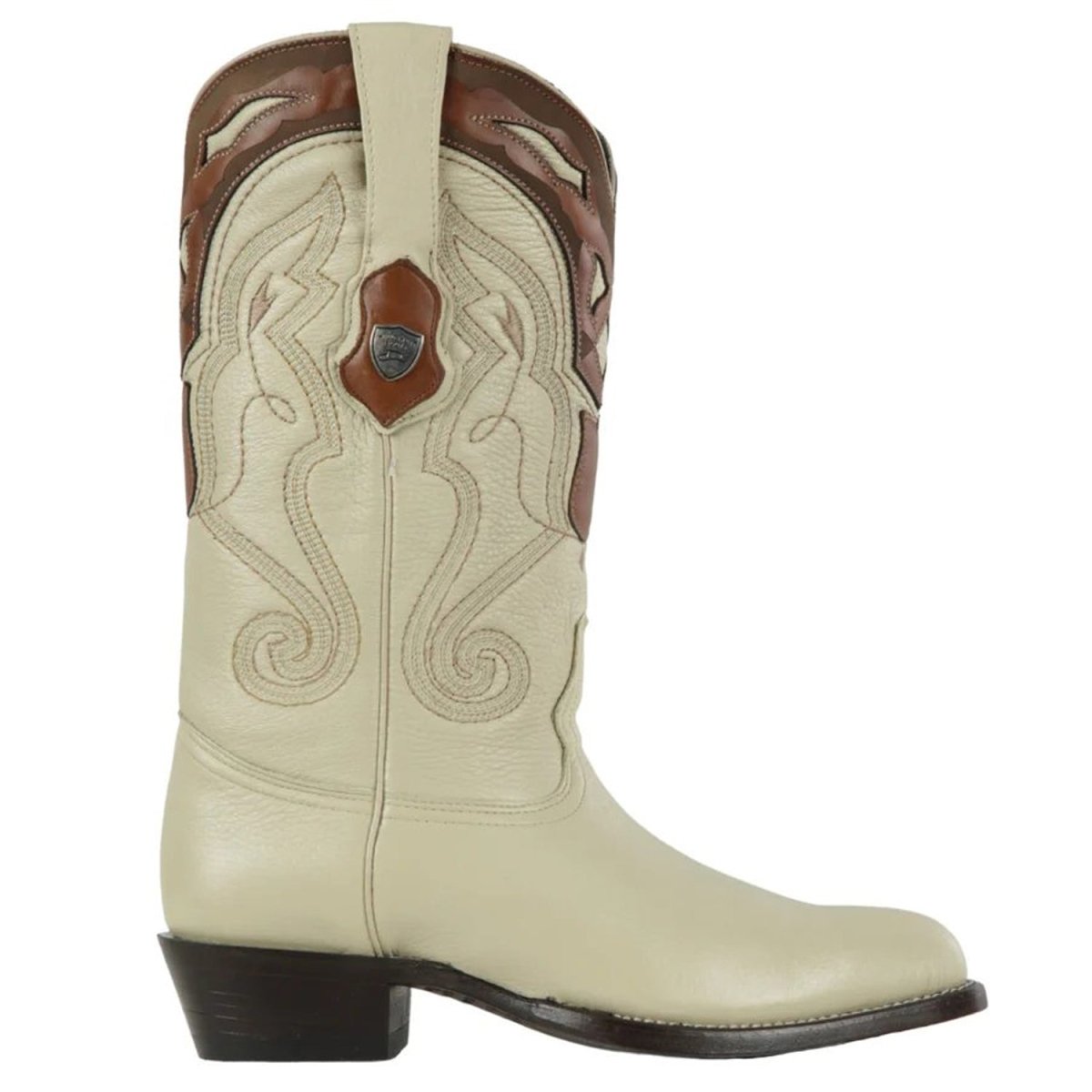 Original Elk J-Toe Boots White Color - Wild West Boots right side