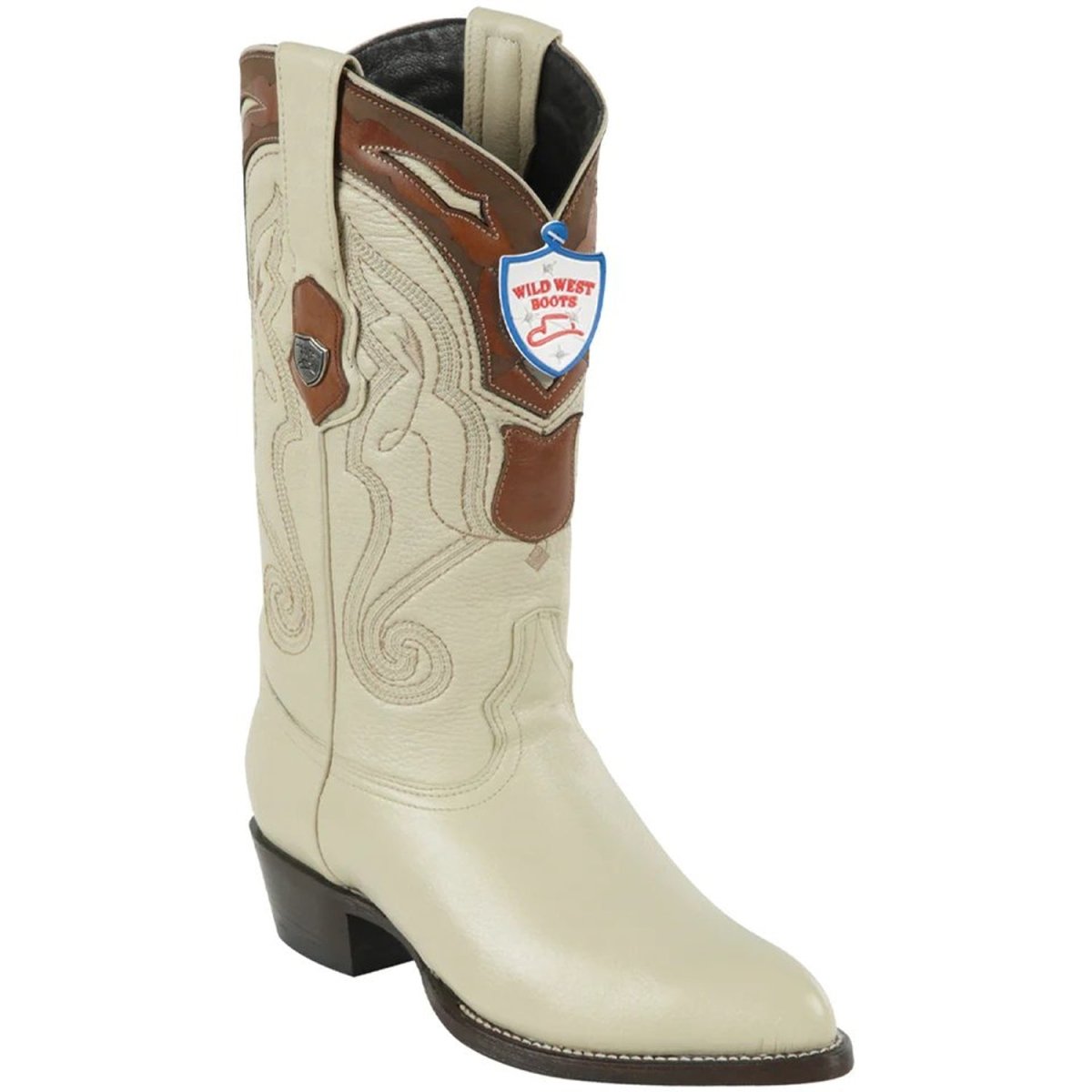 Original Elk J-Toe Boots White Color - Wild West Boots